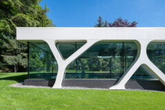 Air Lux Reference Poolhouse Western Switzerland Sliding Window Side View Daylight