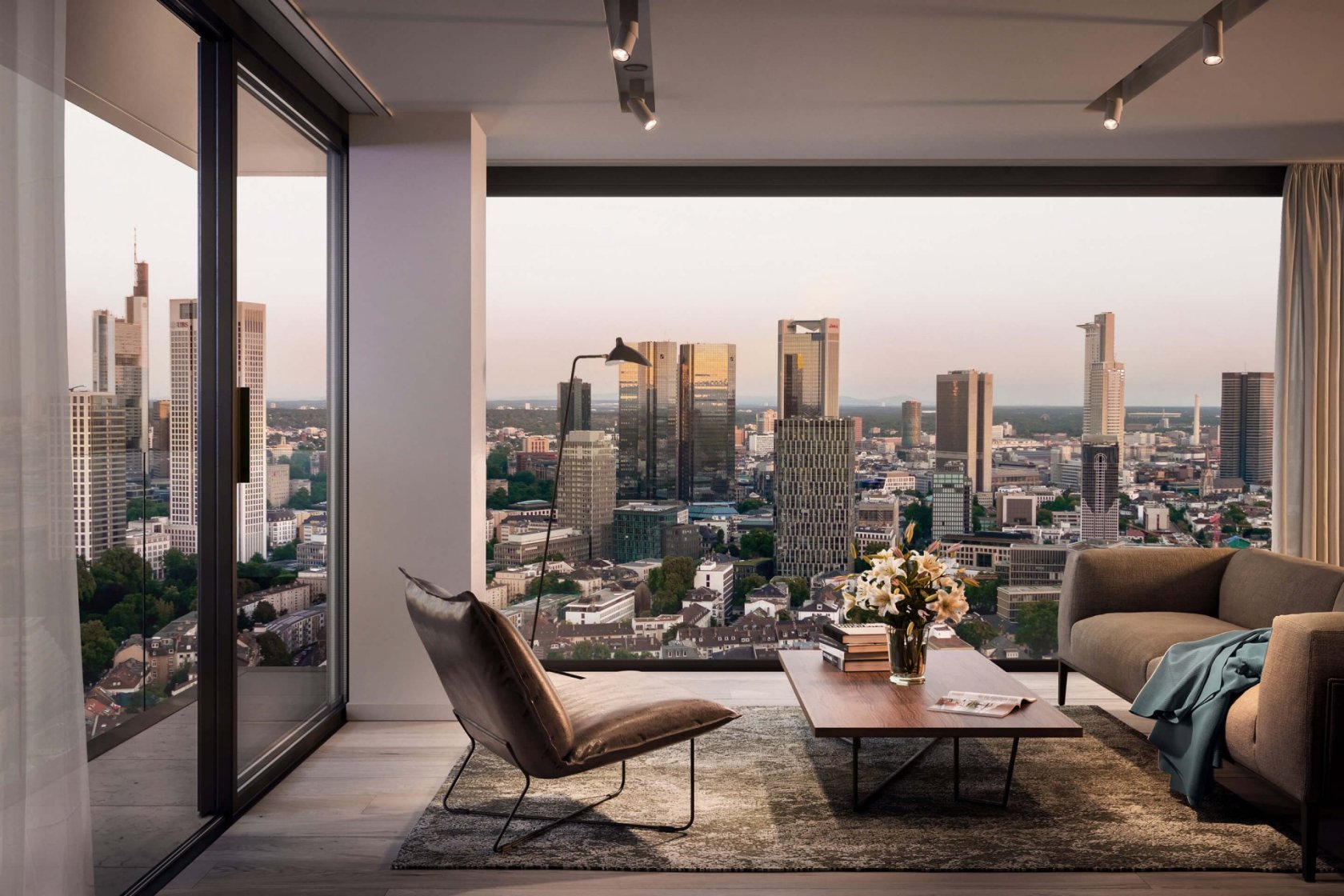 Air Lux Referenz Parkview Tower Frankfurt Rendering Aussicht Skyline