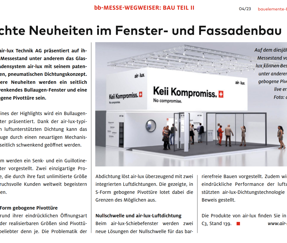 Bauelemente Bau.eu Echte Neuheiten Im Fenster Und Fassadenbau Air Lux