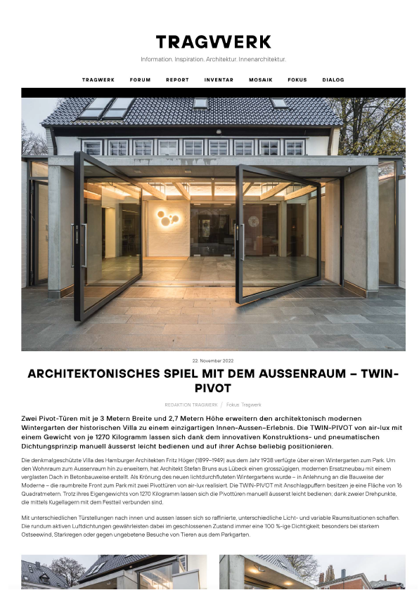 Tragwerk Architektonisches Spiel Mit Dem Aussenraum Air Lux 2022